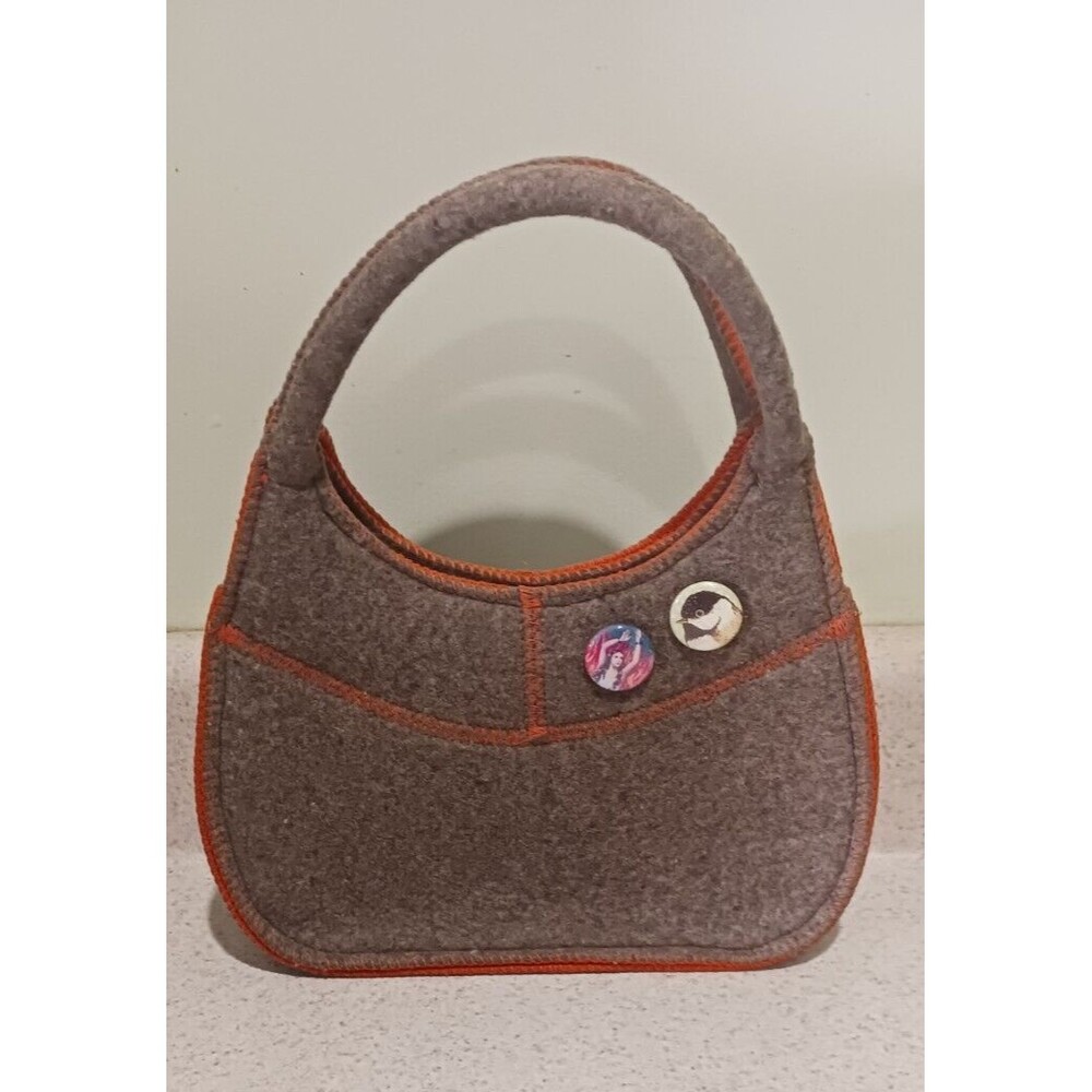 Helen Kaminski Orange Gray Felt wool Mosman mini handbag purse Sydney AUS